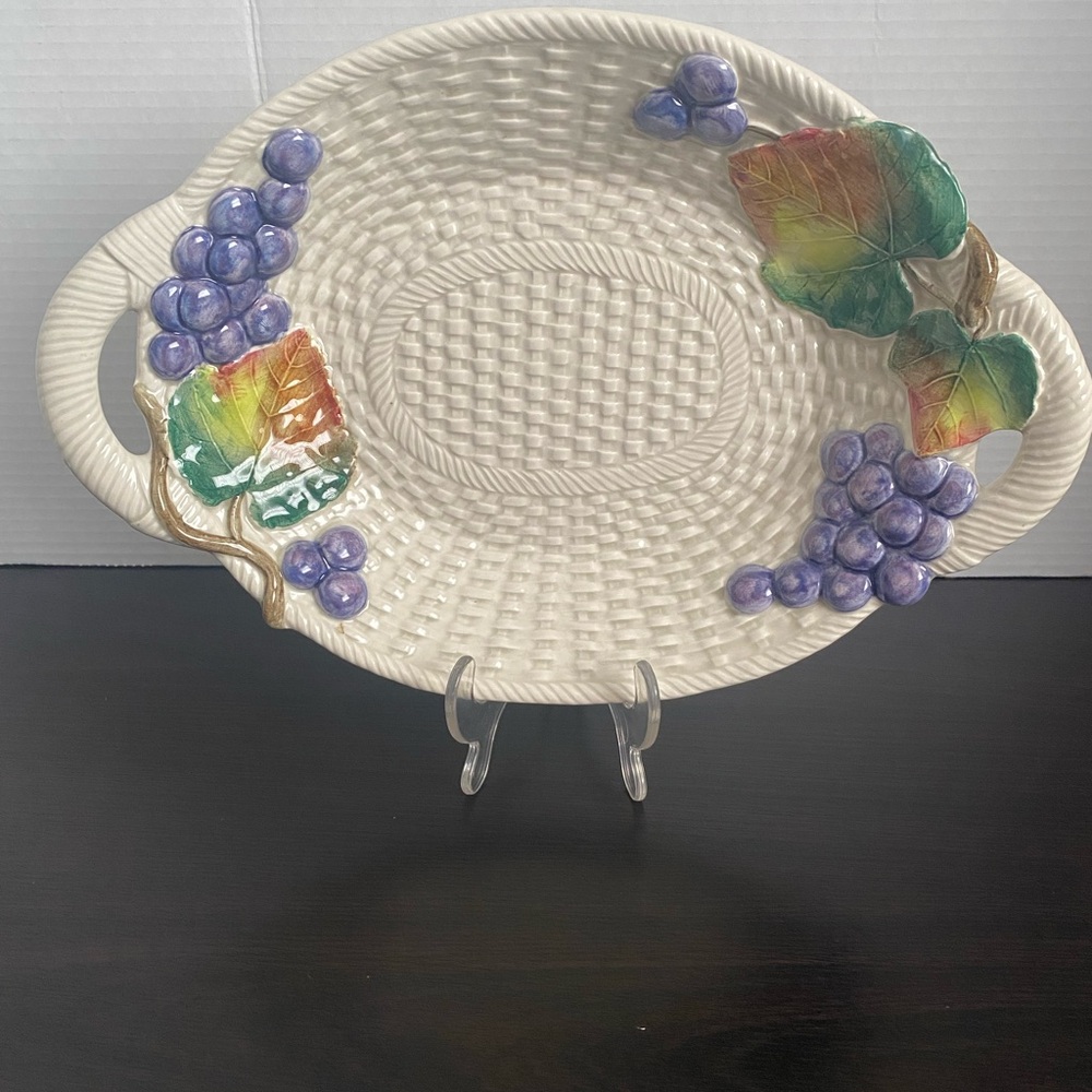Fitz and Floyd Hand-Painted Ironstone Platter